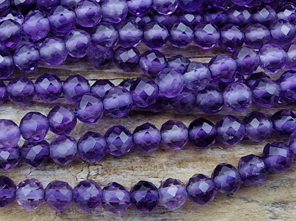 amethyst necklace faceted 3mm