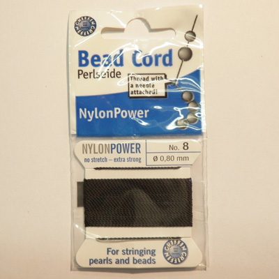 Bead cord black no.8 (d=0.80mm)